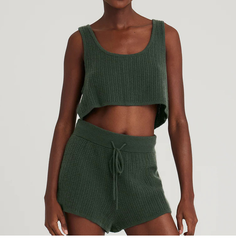 女性用既製ワッフルショートトップ、ゆったりとしたインナーレイヤリング、サスペンダー付き、胸を覆う、白いノースリーブベスト|undefined