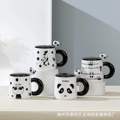 卡通可爱熊猫马克杯超萌情侣水杯大创意大手把家用早餐牛奶咖啡杯