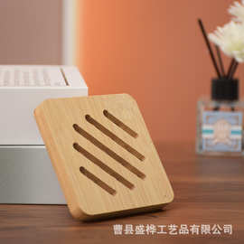 创意竹木杯垫方形镂空水杯茶杯隔热垫桌面碗碟砂锅垫加厚咖啡杯垫