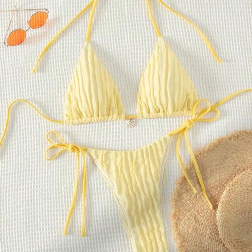 2024 New European and American Sexy Bikini Bikini Split Swimsuit Women's Three-Point Slim Cross-Border Amazon