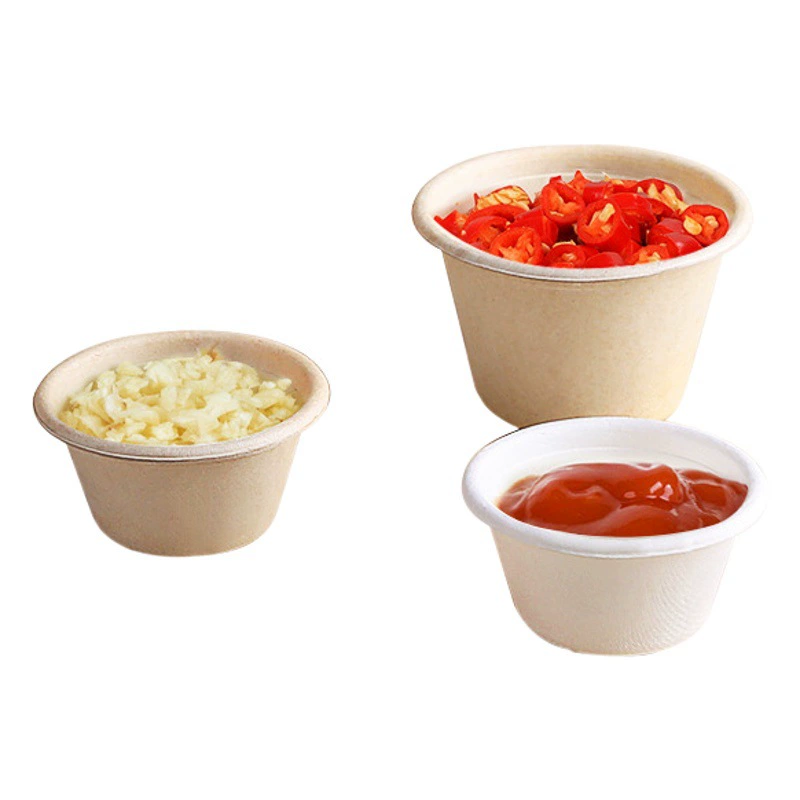 Одноразовый стаканчик для соуса из целлюлозы, контейнер для заправки салата, утолщенный стаканчик для соуса, маленькая упаковка для еды, дегустационный стаканчик