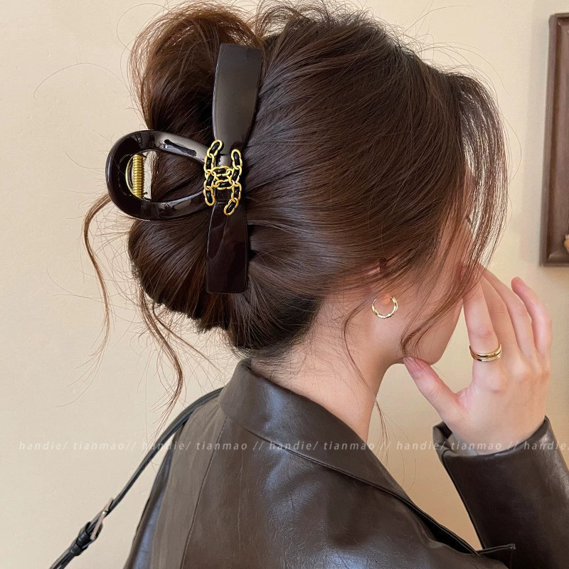 33#Double c bow tie 10cm hair grip