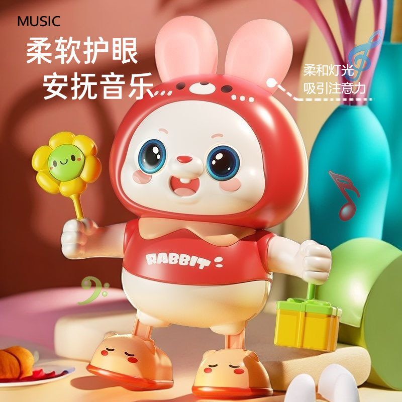 Singing and Dancing Bunny Baby Head-Up Training Device, Electric Early Education Smart Toy for Infants, Little Lucky Rabbit, Ages 3-6 Singing and Dancing Bunny Baby Head-Up Training Device, Electric Early Education Smart Toy for Infants, Little Lucky Rabbit, Ages 3-6