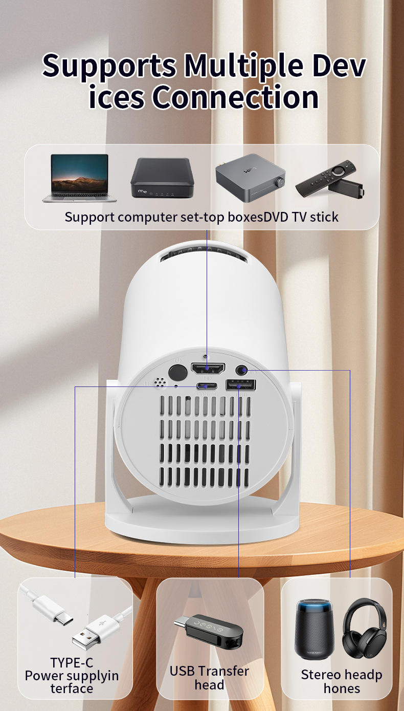 M5PRO Sınır Ötesi Yeni Ürün Ev Tipi Mikro Taşınabilir Mini Projektör HD Ev Kablosuz Kablolu Kompakt Telefon