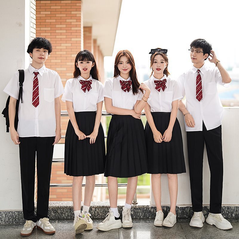 中学生合唱詩朗読公演衣装学院風高校生運動会班服百ひだスカートセット|undefined