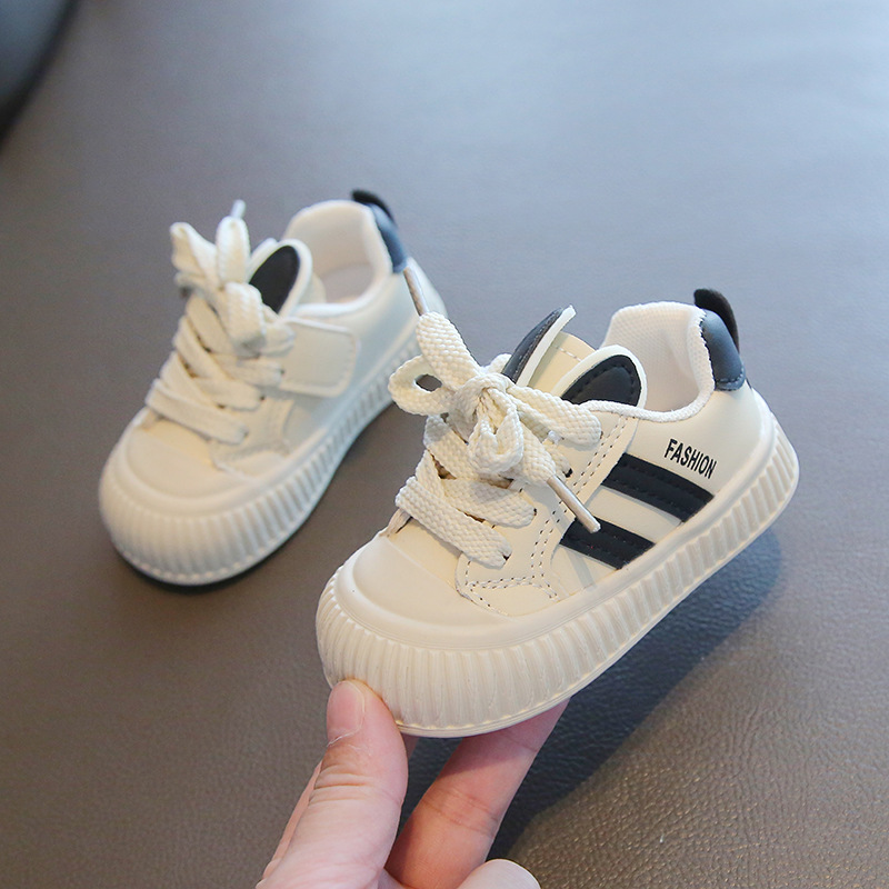 Fréijoer an Hierscht Puppelchersschong mat mëller Sohle, rutschfester Foussgänger, wäiss, virschoulesch Liederuewerfläch fir Kanner_voghion.com