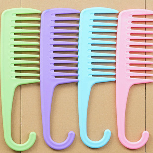New wide tooth hook comb plastic big tooth comb hook big wave curly hair perm comb home
