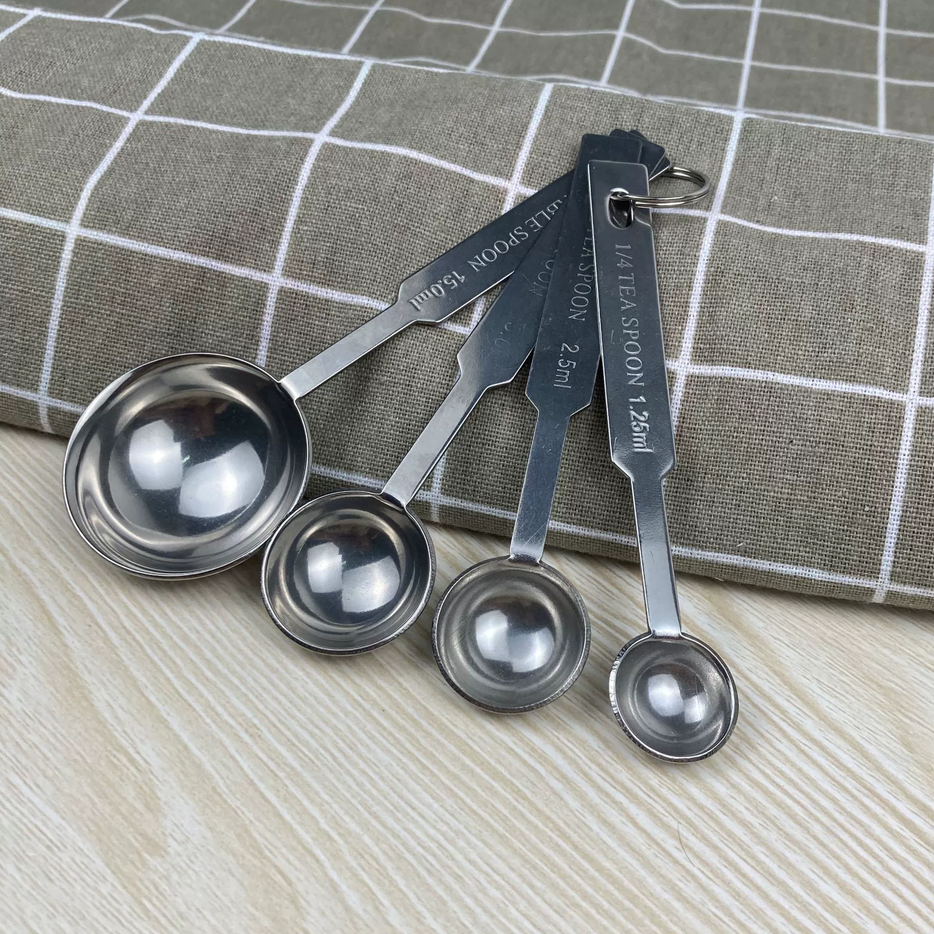 measuring spoon stainless steel, set scaled, 4 piece set, 4 pieces