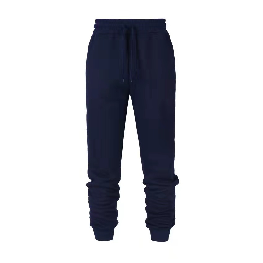 Pantalones forrados de lana de otoño e invierno Pantalones deportivos de fitness para hombres pantalones de chándal de moda casual engrosada europea y americana