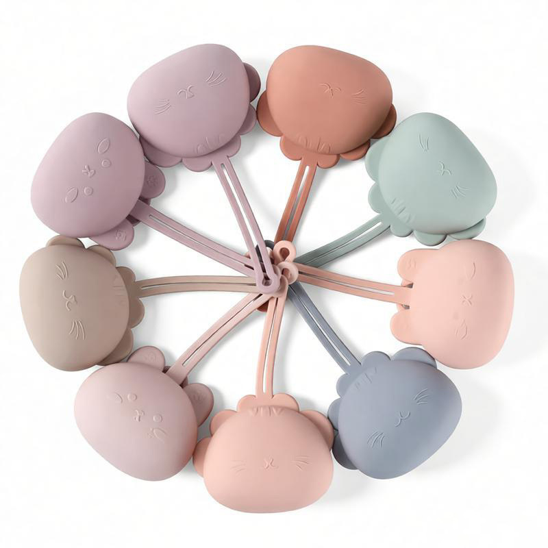 Caja de tetas para bebés, carro de bebés, cuerda de colgante, goma de gel, cadena de silicona, caja de almacenamiento tranquila, polvo portátil