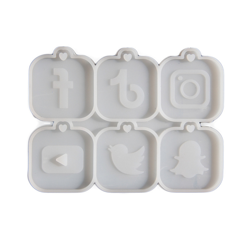 Social Media 挂件滴胶模具可以填充NFC社交媒体挂件手工镜面模具|undefined