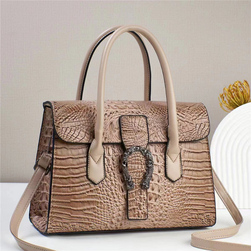 Bolso de moda cocodrilo, gran capacidad, partido de hombro, bolsa de compras, bolsa de mano.