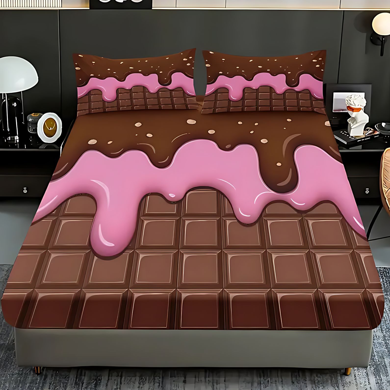 TEMU / JIT transfronterizo textil casero tema helado molido HD impresión digital cama cama