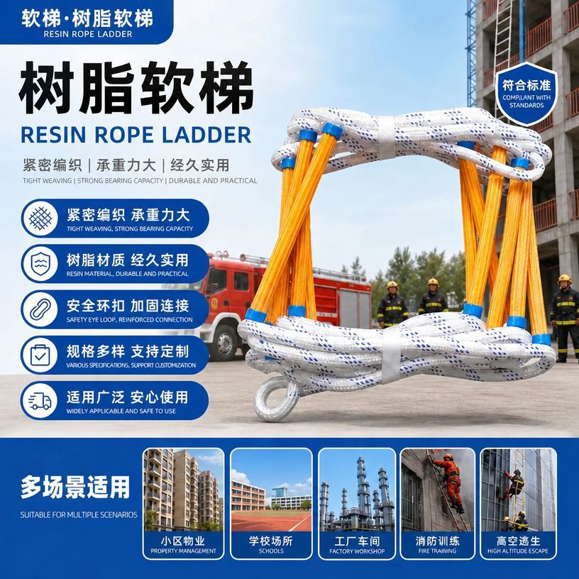 软梯树脂软梯紧急小区学校物业使用绳软梯逃生消防训练绳梯