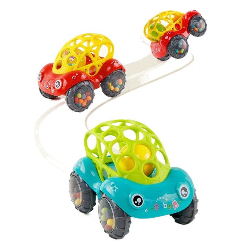 Doudou Fun Soft Rubber Toy Car Inertial Sliding with Colorful Balls Anti-Fall Children's Toy Car