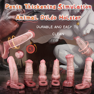 Animal-like dog and horse simulation penis sleeve silicone hollow thread inner wall friction thick stiff penis sleeve