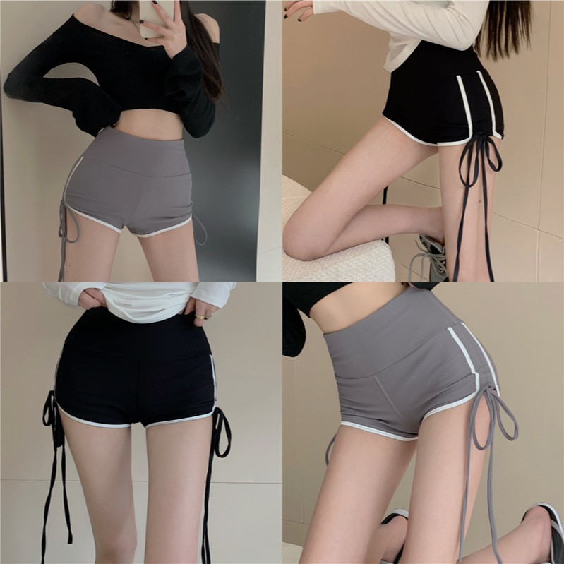 Pure Sexy Drawstring Shorts Summer Women's Pants Tight High Waist Slim Look Thin Small Sports Pants Hot Pants Ins