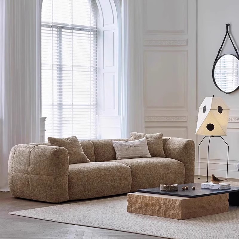 Sofá de tela blanca de estilo medieval sala de estar pequeño estilo retro estilo de línea recta de estilo crema de alta calidad combinación de sofá