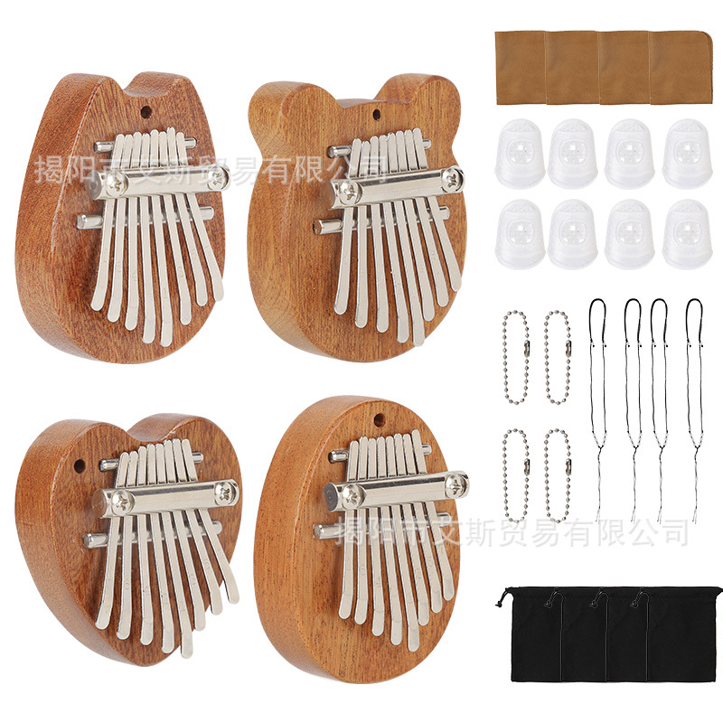 8 teclas mini Kalimba delicado dedo pulgar piano Marimba música accesorios colgante regalo