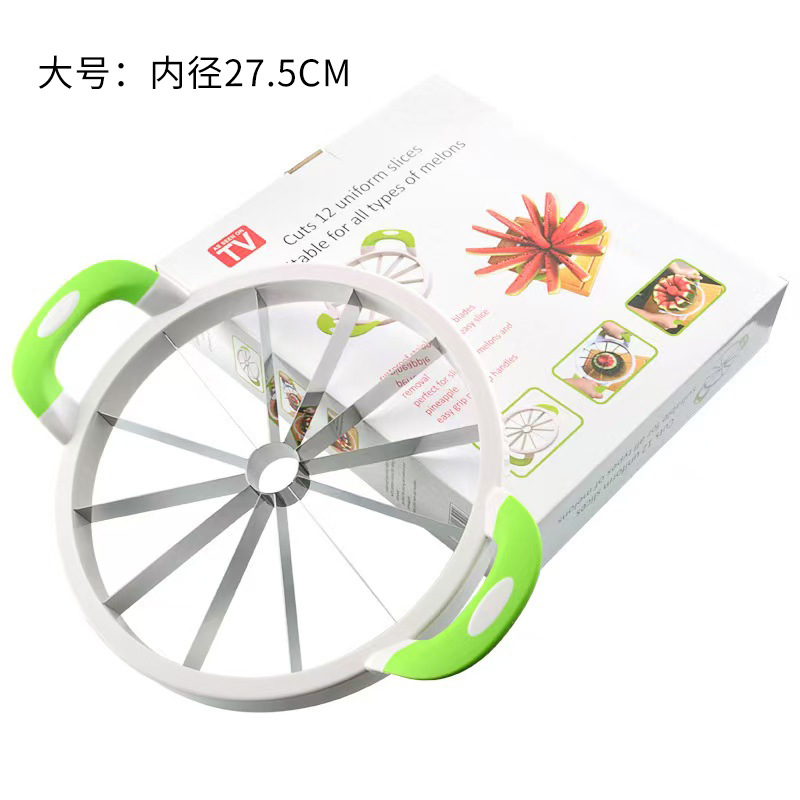 Nuevo corte de sandía grande y herramienta de corte de sandía grande de acero inoxidable Hami melón divisor corer slicer