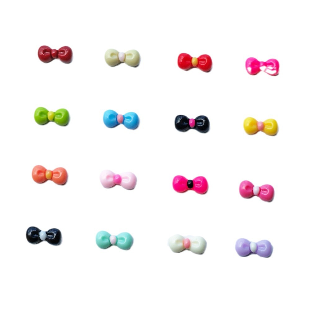 Hot black kitty series nail art bowknot resina joyería verano dulce pajarita accesorios para uñas