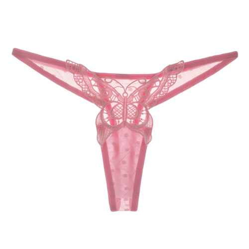 Meidie embroidered transparent sexy underwear for women, low-waisted, simple and tempting, Y-shaped thong with hollow T-top 2135