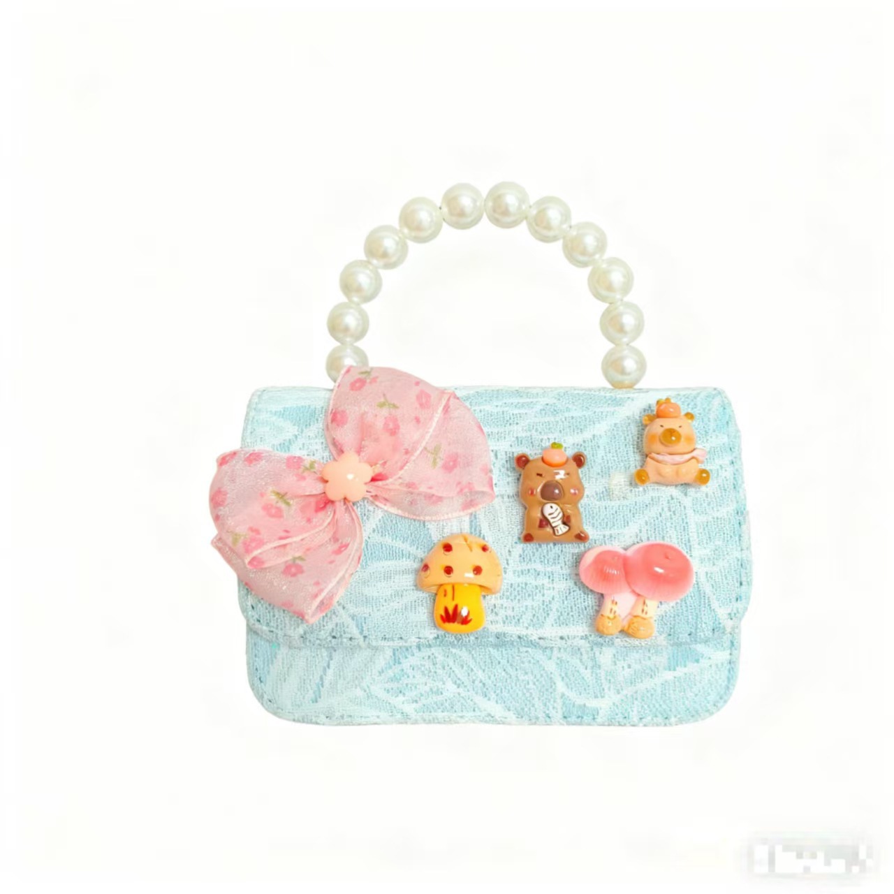 Bolsos para niños nuevos bolsos de perlas de arco para niñas bolsos de cinturón de estilo de fragancia bolsos de cadena bolsos de cambio bolsos