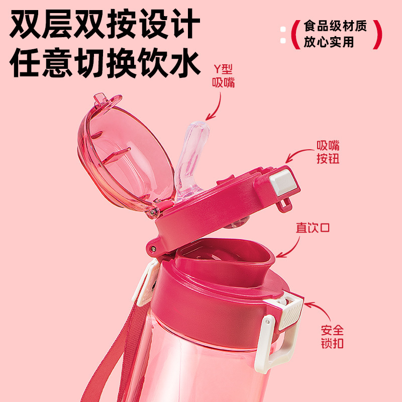 希乐水杯男女生儿童学生上学专用大容量塑料吸管杯子夏季运动水壶|undefined