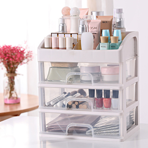 [INS Drawer Desktop Storage Box] Girly Heart Organizing Box Student Dustproof Stationery Cosmetics Storage Rack