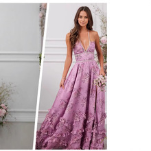 2025亚马逊春夏外贸女装优雅气质连衣裙印花修身大摆度假吊带长裙