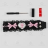 Black and pink lace ribbon