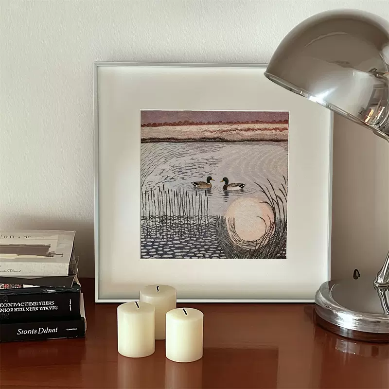 《朝朝暮夕》现代小众艺术装饰画立体砂岩肌理客厅卧室床头挂画