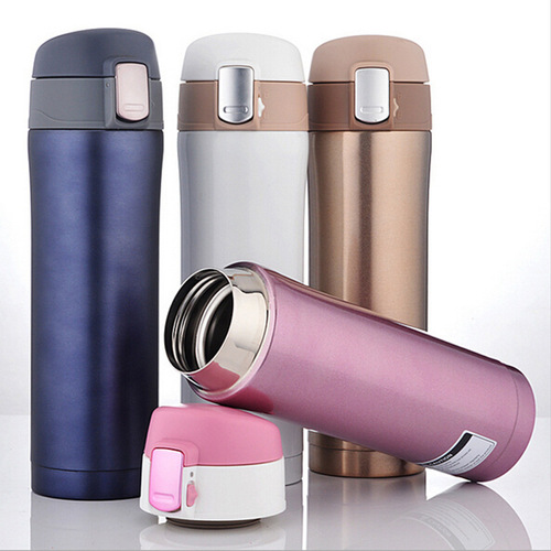 Wholesale Lock Spring Bouncing Cup Men and Women Water Cup Portable Car Cup Double Layer Stainless Steel Insulated Cup Gift Cup Engraving