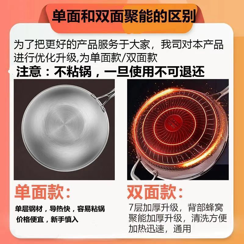 德国316不锈钢炒锅家用不粘锅平底无涂层炒菜锅电磁炉燃气灶罗加|undefined