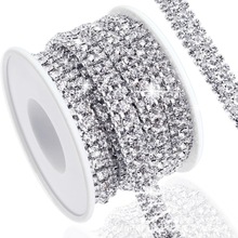 跨境爆款电镀密爪钻链三排水钻爪链条DIY手机壳服装辅料钻链配饰