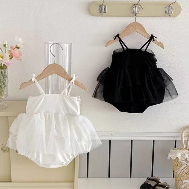 Falda de gasa con tirantes para bebés, falda de pedo, tesoro femenino, vestido de luna llena, vestido de un año, vestido de una pieza, vestido de gasa con tirantes, vestido de verano