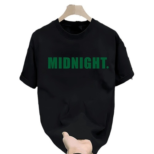 【High-Quality Men's Apparel】Men's Trendy Personality Printed Short-Sleeve T-Shirt Summer Pure Cotton Korean Style Versatile Round Neck Top