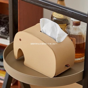 Living Room Paper Box Creative Leather Tissue Box Dining Table Tea Sense Restaurant Advertising Gift Jixiang Decoration Decoration Side Table