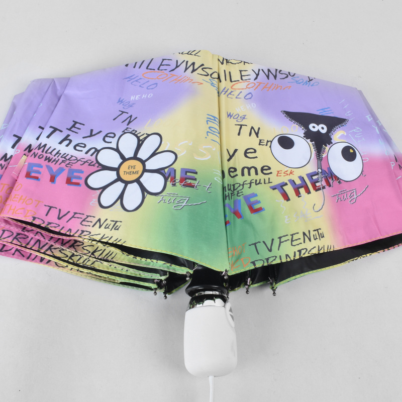 Sombrilla de protección solar Graffiti resistente a los rayos UV, ligera, compacta y plegable para mujer A130.