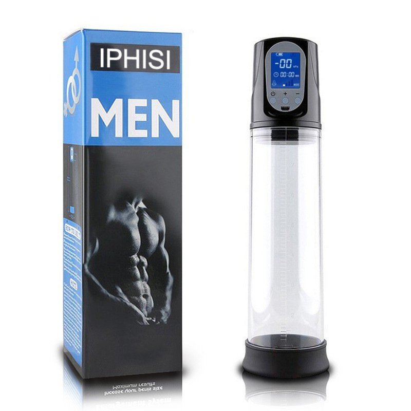 IPHISI LCD spa Taza eléctrica pene bomba masculina Ampliación de carga juguetes sexuales ejercitador juguetes adultos del sexo
