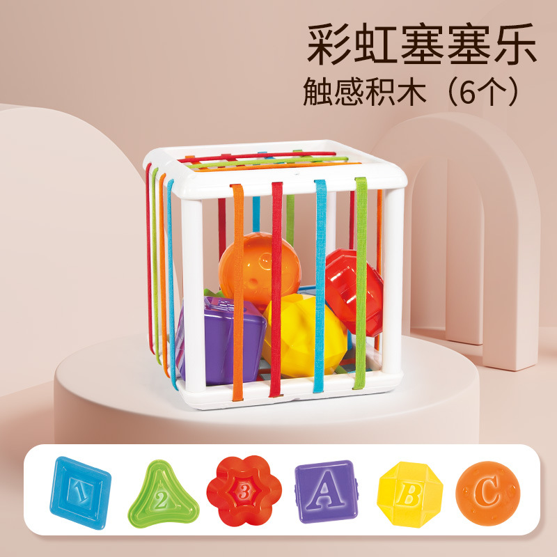 6 개의 딸랑이가있는 대형 14*14 평방 세셀 [영어 컬러 박스]