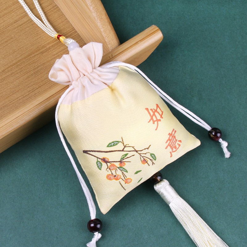 Bolsita bolsita bolsa vacía Dragon Boat Festival portátil repelente de mosquitos bolsa DIY azul y blanco bolsa de lino de algodón bolsa bolsita