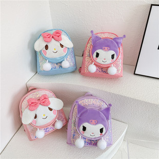 Kuromi Kidsren's Bag Melody Satchel Backpack Girl Little Princess Sequin Pu Leather Cute Cinnamon Dog Backpack
