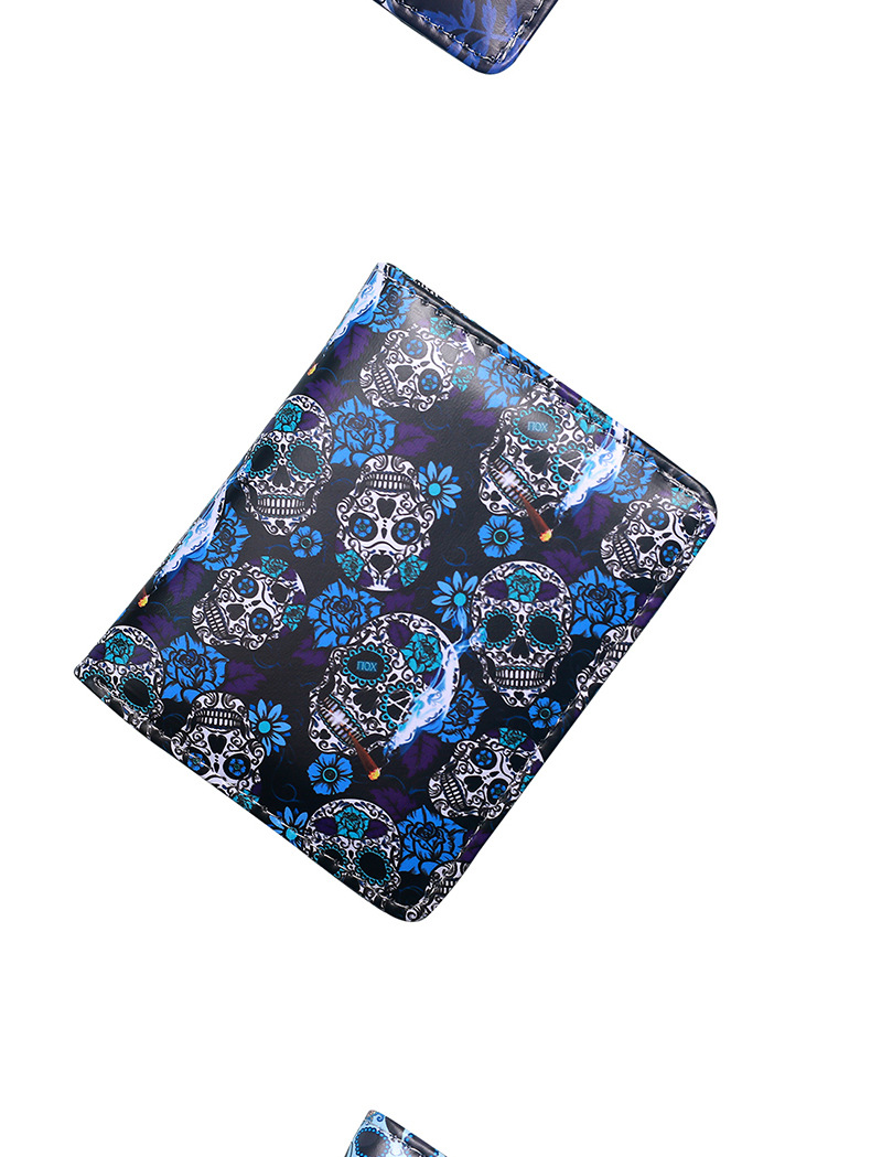 37g Weight Nylon Lining Material Open Closure Type Small Wallets Bags Type 1 Piece Quantity Holiday, Party Occasion PVC Material Halloween Festival Skull Pattern All Seasons Season Unisex Gender Printing Design Retro, Cool Style Style Square Shape Unisex Skull PVC Open Small Wallets 13