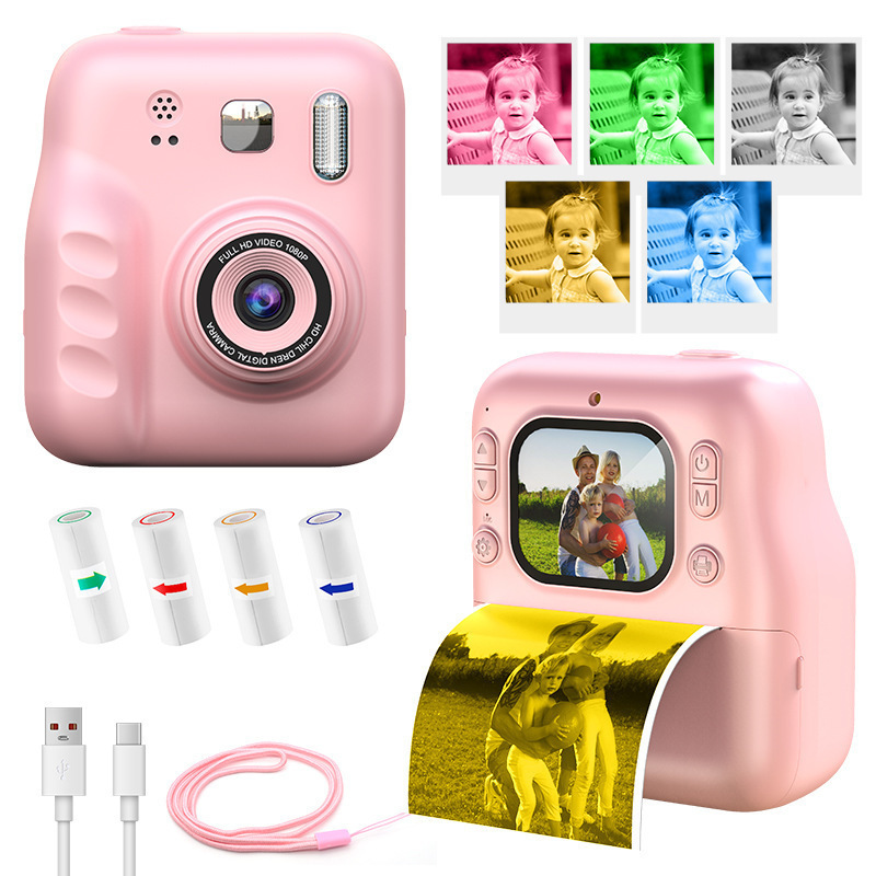 Cross-Border Instant Camera That Can Take Photos, Record Videos, and Print Photos, Children's Camera with Color Printing, Children's Gift Toy