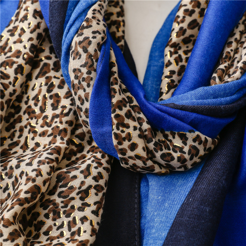 200g Weight Silk Scarf Classification Women's Lady Leopard Polyester Printing Silk Scarf