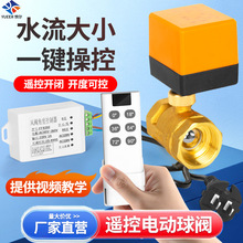 220v远程遥控水阀电动阀微型可调节角度球阀黄铜二通丝扣电动球阀