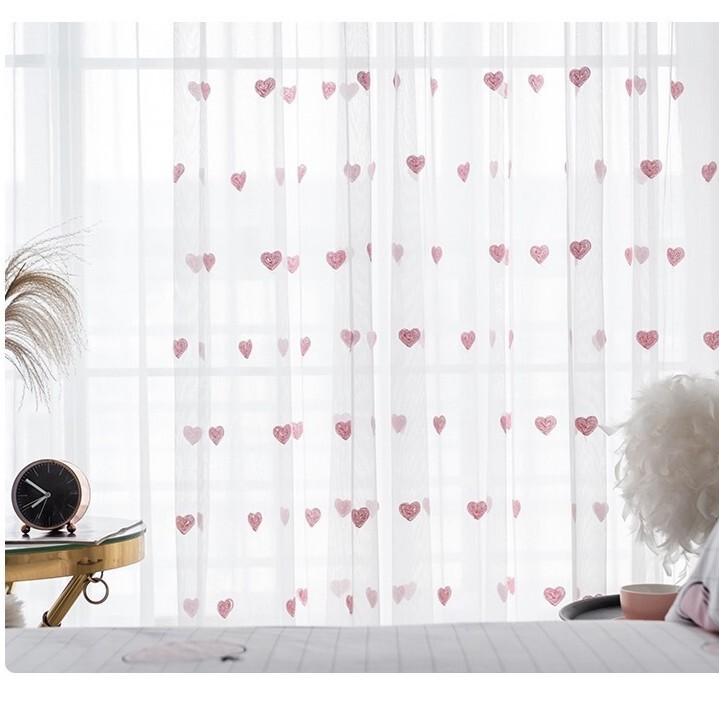 Korean-style balcony, pure white, cute, sheer curtains, princess-style bedroom, children's room window, luxurious, light-filtering, pink sheer fabric Korean-style balcony, pure white, cute, sheer curtains, princess-style bedroom, children's room window, luxurious, light-filtering, pink sheer fabric