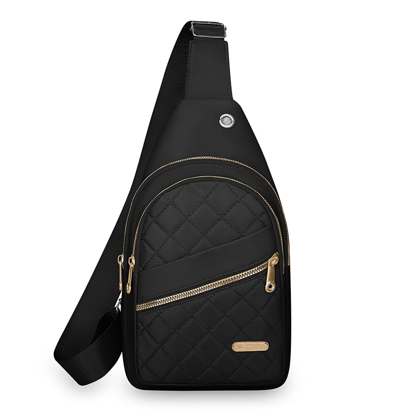 Nuevo bolso de pecho de moda de diamante de lujo ligero para mujeres, bolso de hombro de nicho de gran capacidad, bolso de transporte simple al por mayor