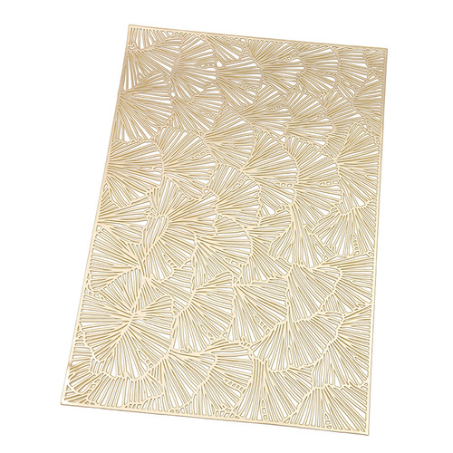 Tableware Mat with Ginkgo Leaf Pattern, Simple and Modern, Home Use, PVC Insulating Mat, Factory Direct Supply, Square, Western Dinner Cup Mat, Wholesale